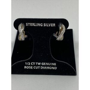 Victoria Townsend MCE12254 Diamond Hoop Earrings (1/2 Ct. T.w.) MSRP $200 JW5